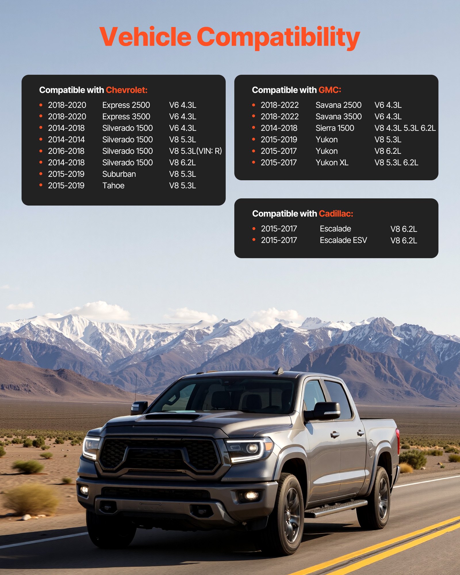 VEVOR Starter 10910, Starter Motor Replacement Compatible with Cadillac Escalade V8 6.2L 2015-2017, Chevrolet Express 2500 V6 4.3L 2018-2020, GMC V6 4.3L 2018-2022, OEM 410-48340 12645040 M000T24072