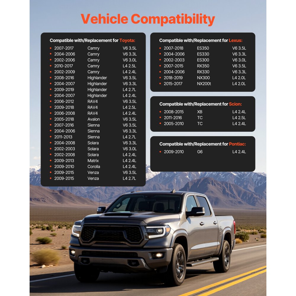 VEVOR Starter 17825, Starter Motor Replacement Compatible with Toyota Camry V6 3.5L 2007-2017, Lexus ES350 V6 3.5L 2007-2018, Scion XB L4 2.4L 2008-2015, OEM 228000-9900 17338 410-52205 28100-20021