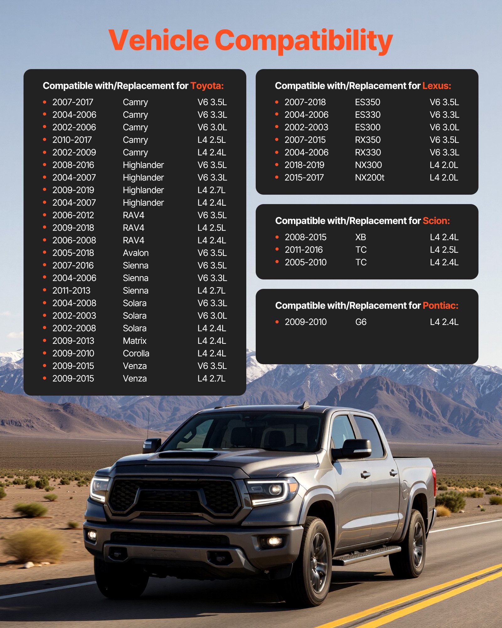 VEVOR Starter 17825, Starter Motor Replacement Compatible with Toyota Camry V6 3.5L 2007-2017, Lexus ES350 V6 3.5L 2007-2018, Scion XB L4 2.4L 2008-2015, OEM 228000-9900 17338 410-52205 28100-20021