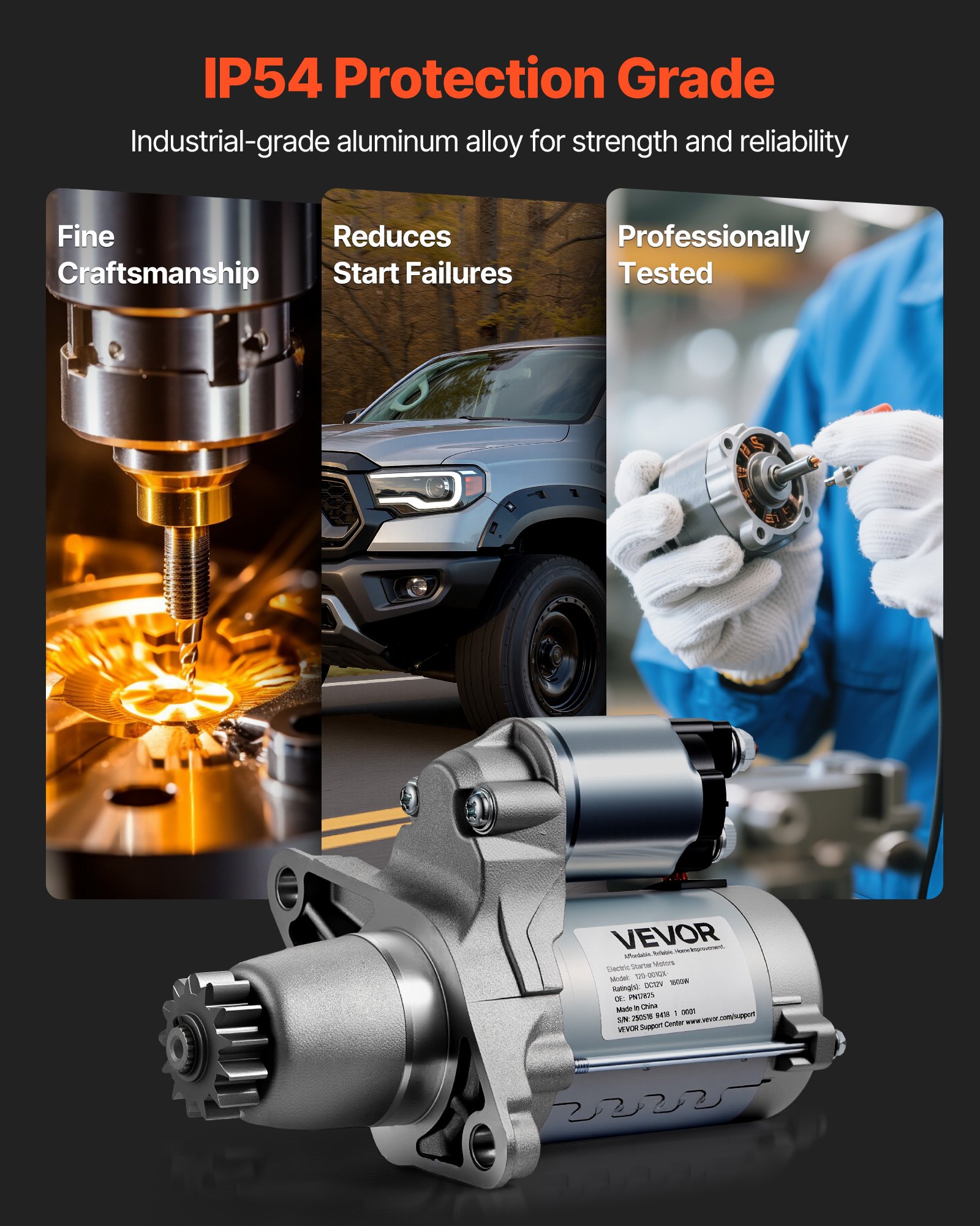 VEVOR Starter 17825, Starter Motor Replacement Compatible with Toyota Camry V6 3.5L 2007-2017, Lexus ES350 V6 3.5L 2007-2018, Scion XB L4 2.4L 2008-2015, OEM 228000-9900 17338 410-52205 28100-20021