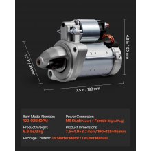 Starter High Torque Starter Motor for BMW 3.0L L6 2008-2011 17922 LRS02298