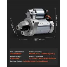 Starter High Torque Starter Motor for BMW 3.0L L6 2008-2011 17922 LRS02298