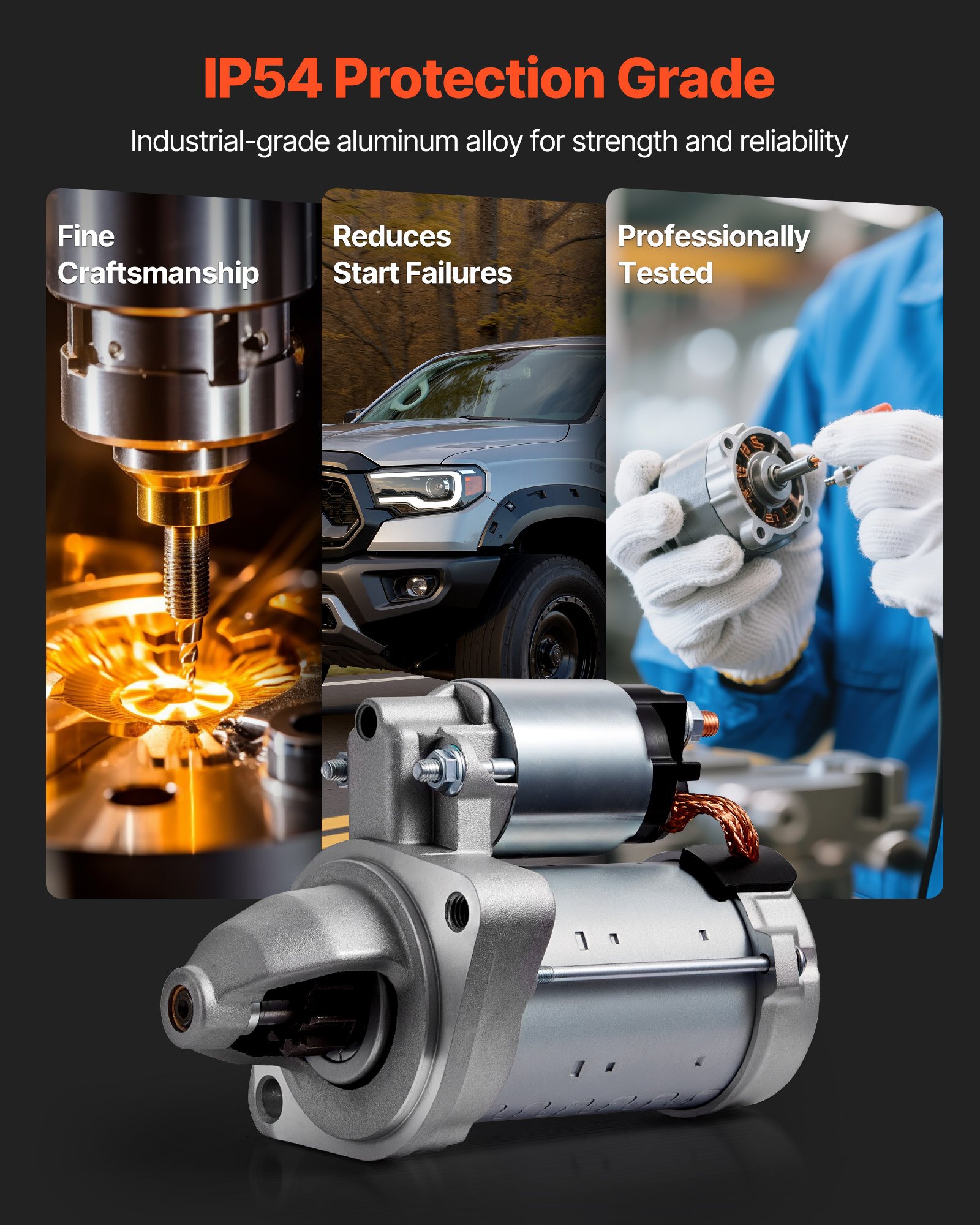 VEVOR Starter 17922, Starter Motor Replacement Compatible with BMW 1 Series M 3.0L L6 2011, 128i 3.0L L6 2008-2011, 325i/325xi 3.0L L6 2006, 335xi 3.0L L6 2007-2008, OEM 428000-1760 410-24145 LRS02298