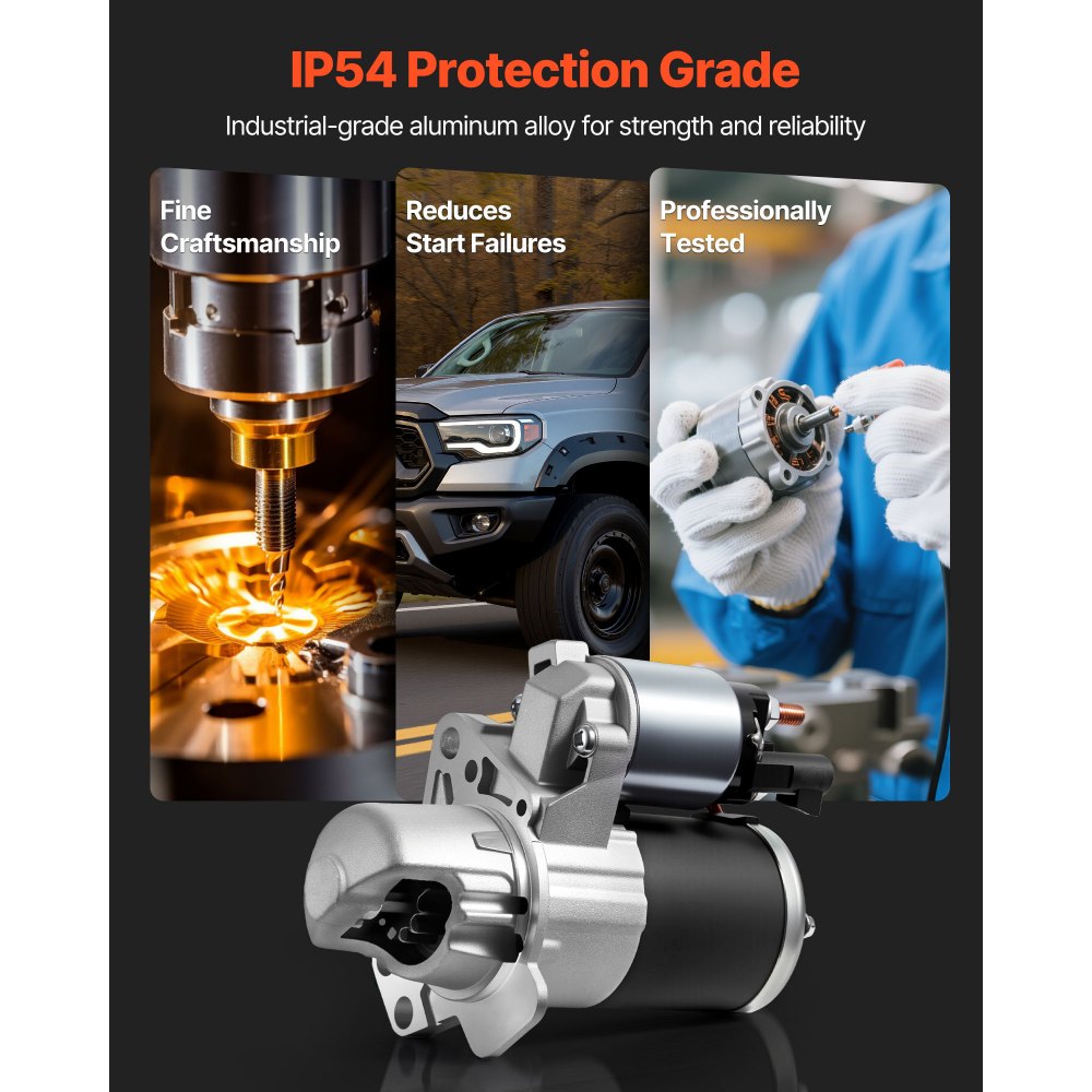 VEVOR Starter 17986, Starter Motor Replacement Compatible with Buick 3.6L V6 06-08, Cadillac SRX 3.0L V6 10-11, Chevrolet 3.6L V6 09-17, GMC Pontiac Saturn Suzuki, OEM 12588493 M000T35871 31100-78J00