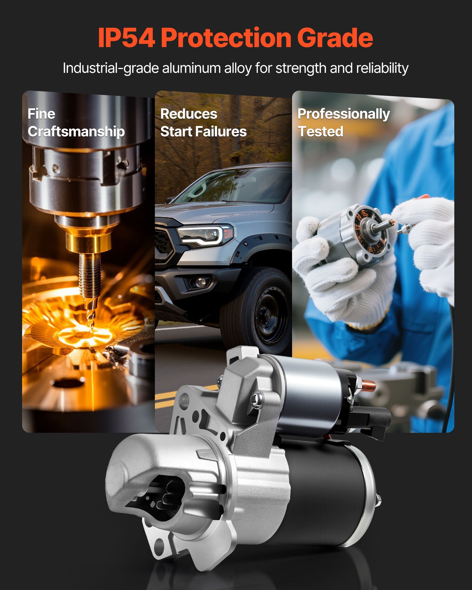 VEVOR Starter 17986, Starter Motor Replacement Compatible with Buick 3.6L V6 06-08, Cadillac SRX 3.0L V6 10-11, Chevrolet 3.6L V6 09-17, GMC Pontiac Saturn Suzuki, OEM 12588493 M000T35871 31100-78J00