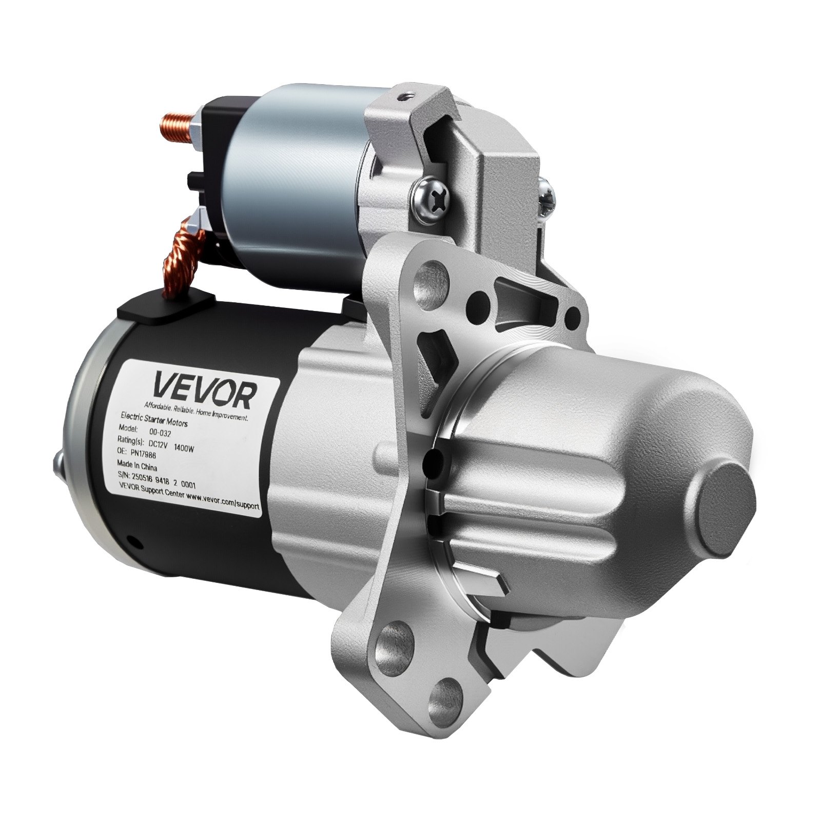 VEVOR Starter 17986, Starter Motor Replacement Compatible with Buick 3.6L V6 06-08, Cadillac SRX 3.0L V6 10-11, Chevrolet 3.6L V6 09-17, GMC Pontiac Saturn Suzuki, OEM 12588493 M000T35871 31100-78J00