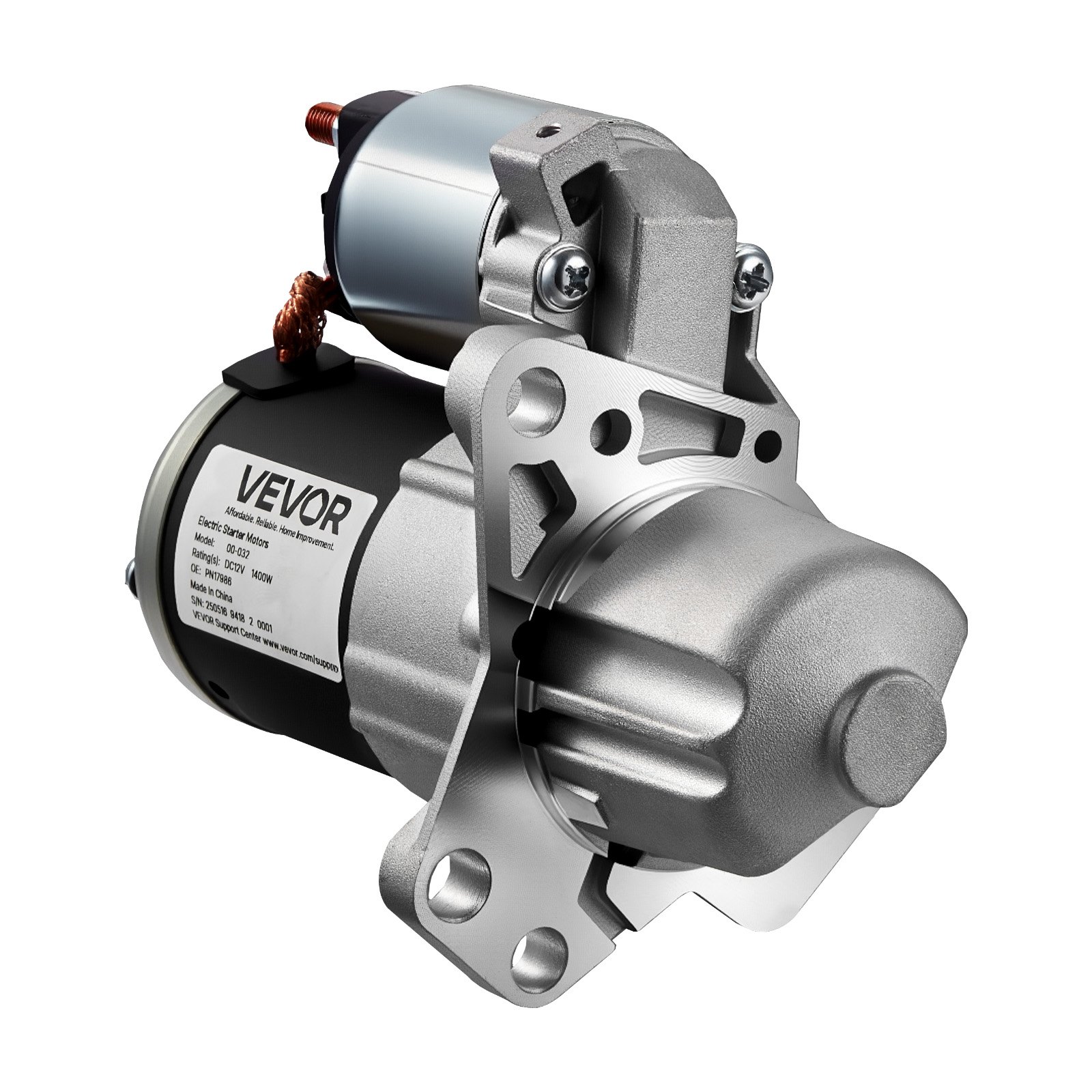 VEVOR Starter 17986, Starter Motor Replacement Compatible with Buick 3.6L V6 06-08, Cadillac SRX 3.0L V6 10-11, Chevrolet 3.6L V6 09-17, GMC Pontiac Saturn Suzuki, OEM 12588493 M000T35871 31100-78J00