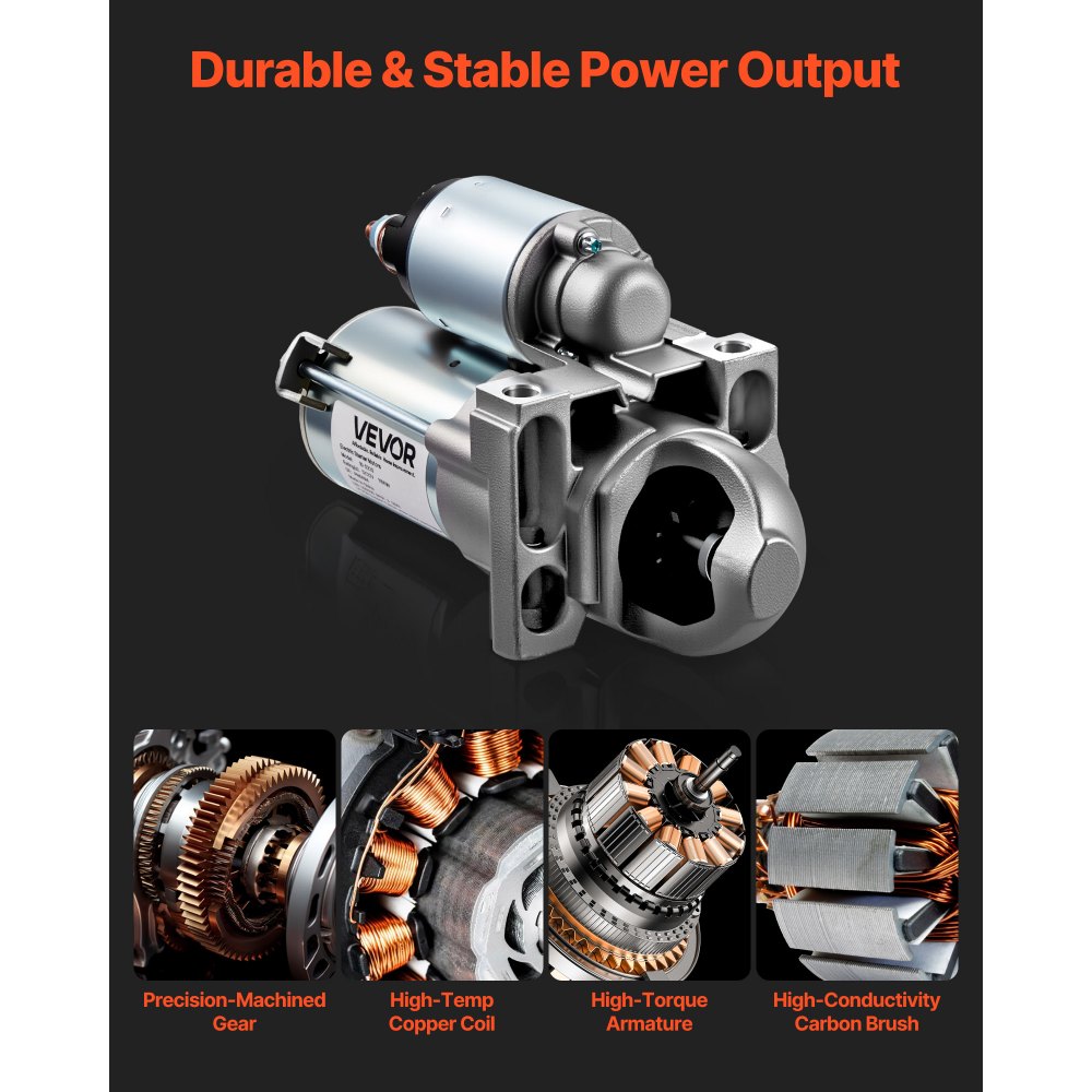 VEVOR Starter 6494, Starter Motor Replacement Compatible with Buick Rainier V8 5.3L 2004-2007, Cadillac Escalade V8 5.3L 2003-2005, Chevrolet GMC Isuzu Saab, OEM 12568051 89-01-7440 89017440 SDR0270