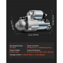 Starter High Torque Starter Motor for Buick Cadillac Chevy 6494 89-01-7440
