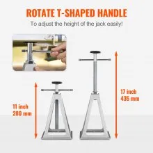 VEVOR RV Stabilizer Jacks, 4 Pack Aluminum RV Leveling Jacks, RV Stack Jacks for RV Travel Trailer Camper, Single Screw Jack Support up to 6000 Lbs, Adjustable from 11 inch to 17 inch