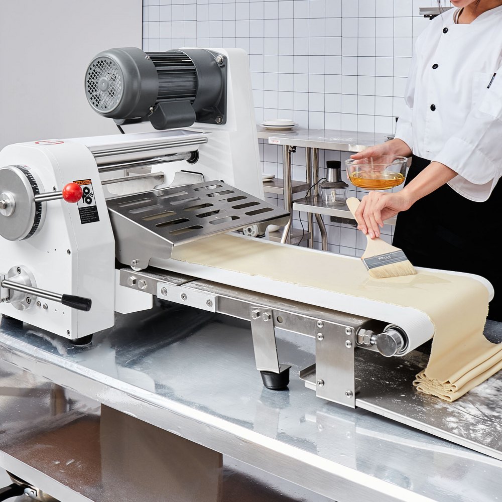 VEVOR Commercial Dough Sheeter Machine, 19.7-Inch Reversible Puff Pastry Sheeter and Fondant Roller, Electric Dough Roller 0-1.4" Adjustable Thickness, Folding Dough Sheeter for Bakeries, Pastries