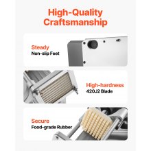 Electric French Fry Cutter Stainless Steel Vegetable Chopper with 3 Blades