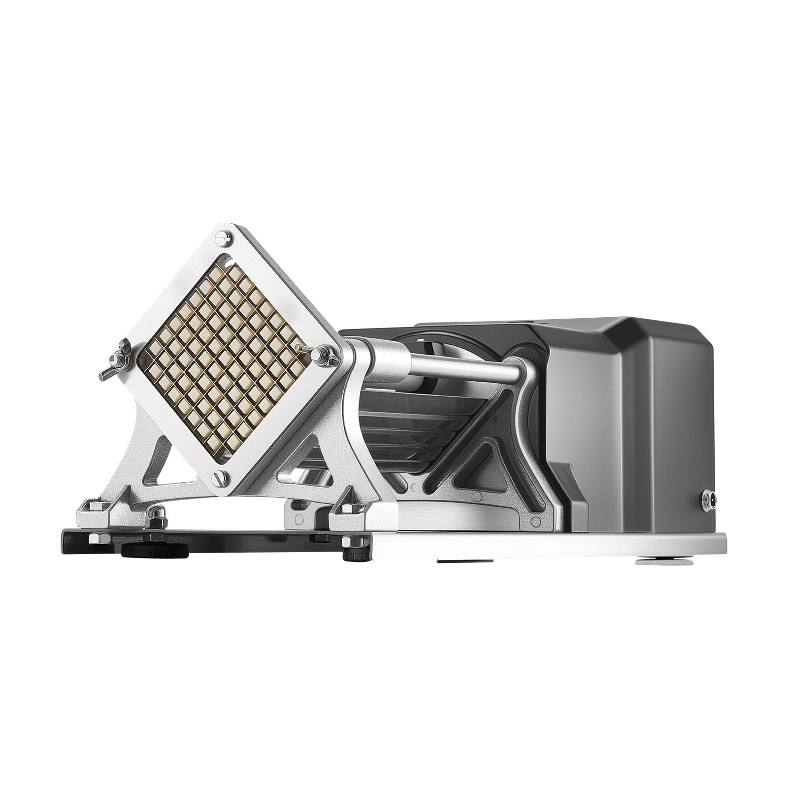 VEVOR Commercial French Fry Cutter, Stainless Steel Vegetable Fruit Chopper with 3 Replacement Blades 1/2-Inch 3/8-Inch 1/4-Inch, Electric Potato Slicer Dicer for Restaurants & Home Kitchen
