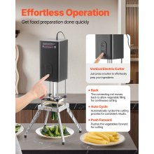 Electric French Fry Cutter Stainless Steel Vegetable Chopper with 2 Blades