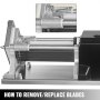 VEVOR electric french fry cutter blade removal and replacement guide.