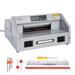 VEVOR Electric Paper Cutter, 300W Heavy Duty Paper Cutter Machine 11.8 in / 330 mm Cutting Width, 1.5 in / 38 mm Cutting Thickness, Electric Guillotine Trimmer with Casters & Infrared Function | VEVOR US