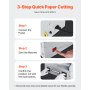 VEVOR Electric Paper Cutter, 300W Heavy Duty Paper Cutter Machine 11.8 in / 330 mm Cutting Width, 1.5 in / 38 mm Cutting Thickness, Electric Guillotine Trimmer with Casters & Infrared Function