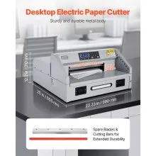 VEVOR Electric Paper Cutter, 300W Heavy Duty Paper Cutter Machine 11.8 in / 330 mm Cutting Width, 1.5 in / 38 mm Cutting Thickness, Electric Guillotine Trimmer with Casters & Infrared Function