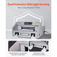 VEVOR Electric Paper Cutter, 300W Heavy Duty Paper Cutter Machine 11.8 in / 330 mm Cutting Width, 1.5 in / 38 mm Cutting Thickness, Electric Guillotine Trimmer with Casters & Infrared Function