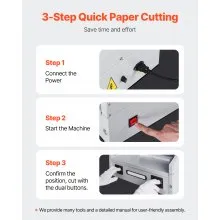 VEVOR Electric Paper Cutter, 300W Heavy Duty Paper Cutter Machine 11.8 in / 330 mm Cutting Width, 1.5 in / 38 mm Cutting Thickness, Electric Guillotine Trimmer with Casters & Infrared Function