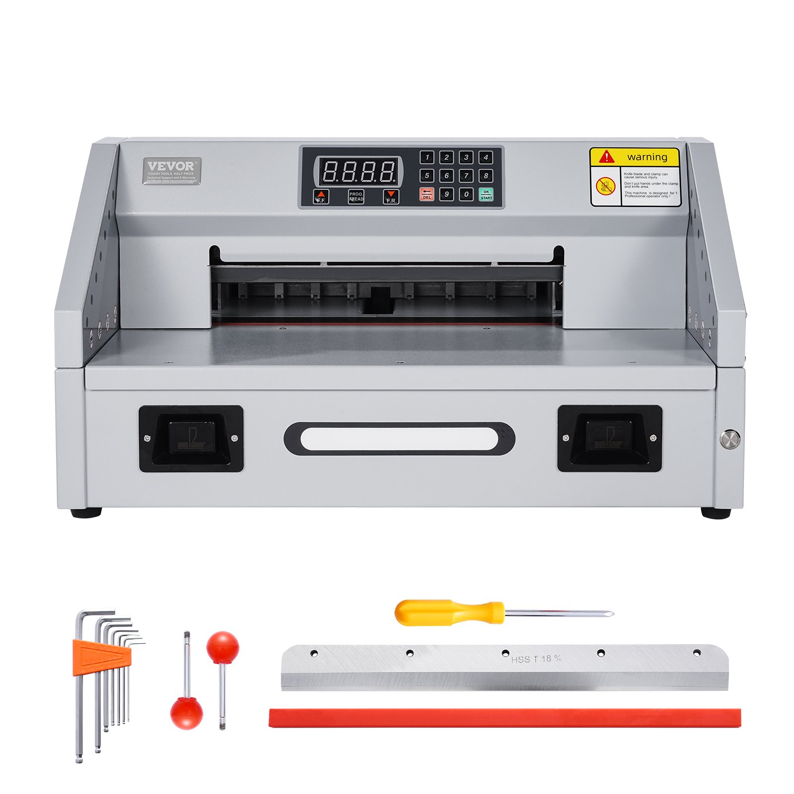 VEVOR Electric Paper Cutter, 300W Heavy Duty Paper Cutter Machine 11.8 in / 330 mm Cutting Width, 1.5 in / 38 mm Cutting Thickness, Electric Guillotine Trimmer with Casters & Infrared Function