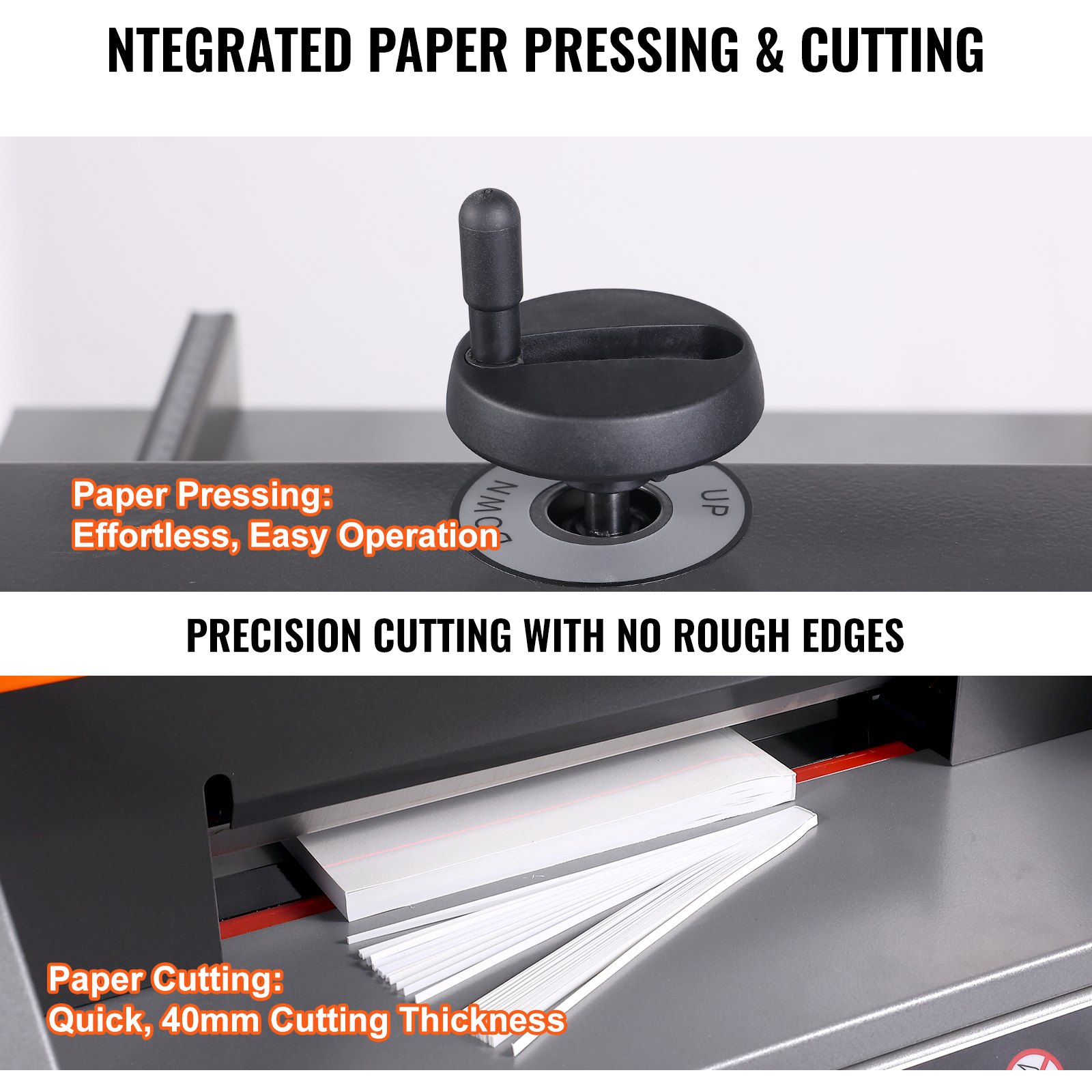 VEVOR Electric Paper Cutter, 13" /330.2mm Cutting Width, 1.57"/40mm Cutting Thickness, Desktop Paper Cutting Machine with Button Control, Electric Paper Trimmer for Office, School, Printing Plant