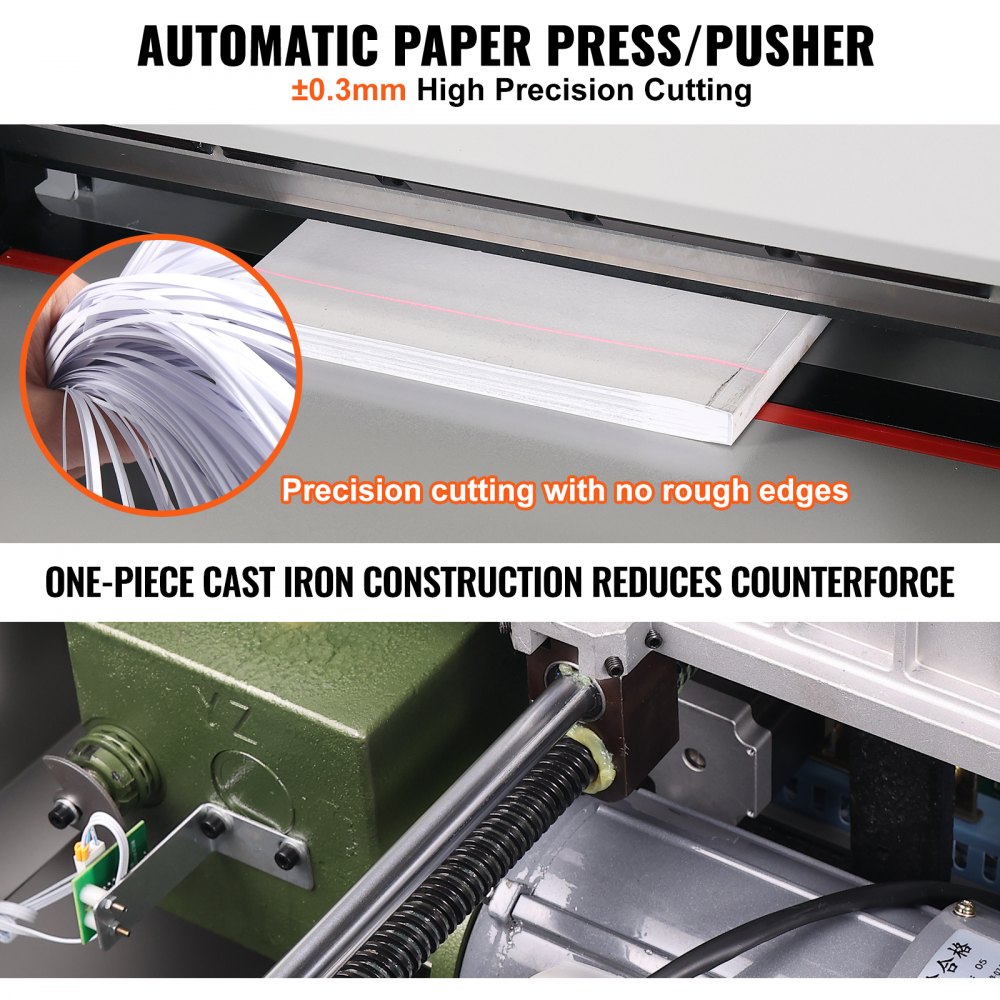 VEVOR Electric Hydraulic Paper Cutter, Heavy Duty Paper Cutter Machine, 1.57 in / 40 mm Cutting Thickness, 18 in / 457.2 mm Cutting Width, Industrial Paper Trimmer with Button Control