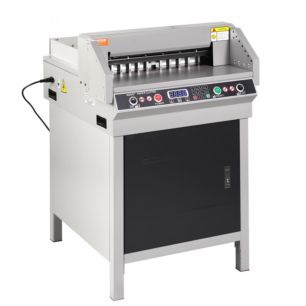 VEVOR Electric Hydraulic Paper Cutter, Heavy Duty Paper Cutter Machine, 1.57 in / 40 mm Cutting Thickness, 18 in / 457.2 mm Cutting Width, Industrial Paper Trimmer with Button Control