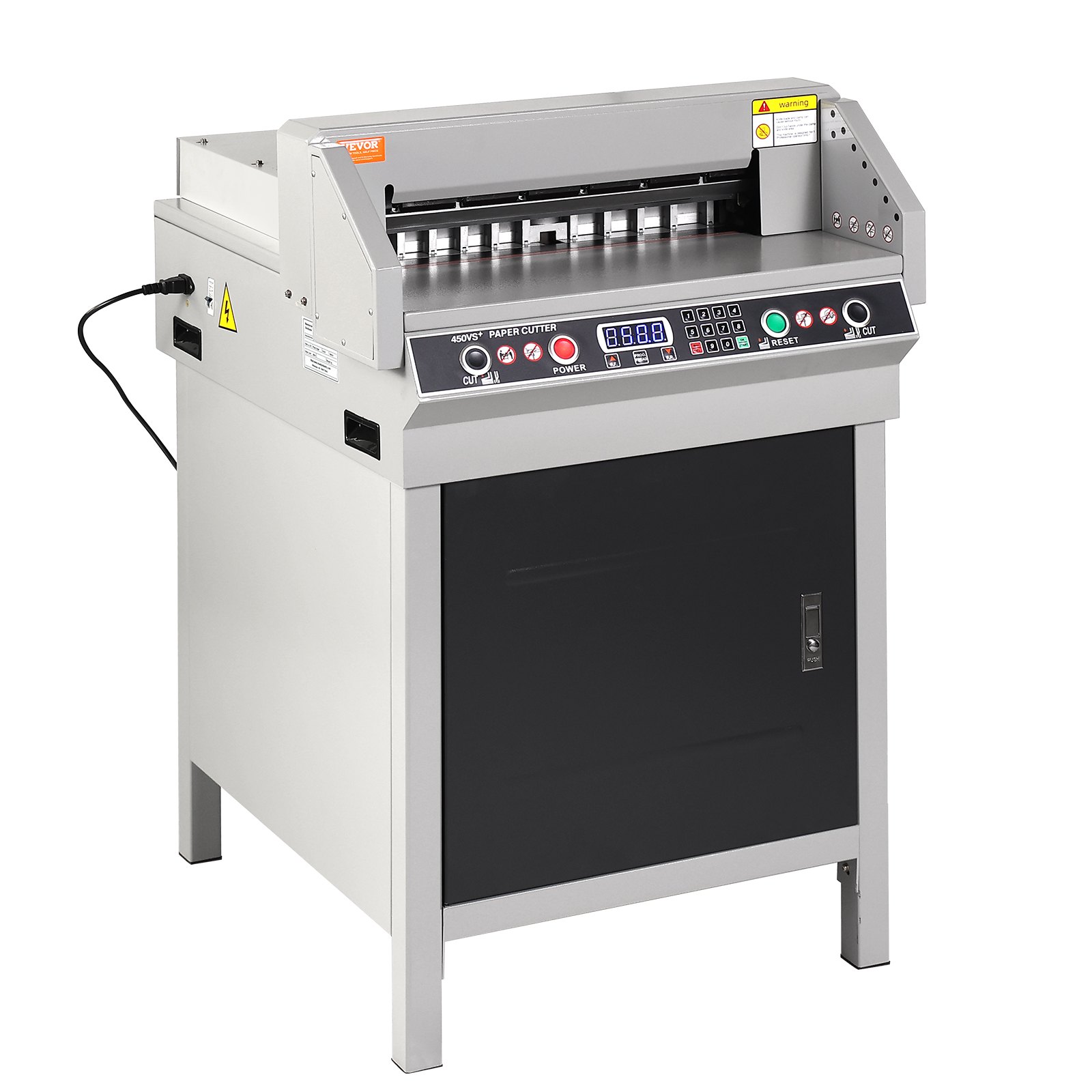 VEVOR Electric Hydraulic Paper Cutter, Heavy Duty Paper Cutter Machine, 1.57 in / 40 mm Cutting Thickness, 18 in / 457.2 mm Cutting Width, Industrial Paper Trimmer with Button Control