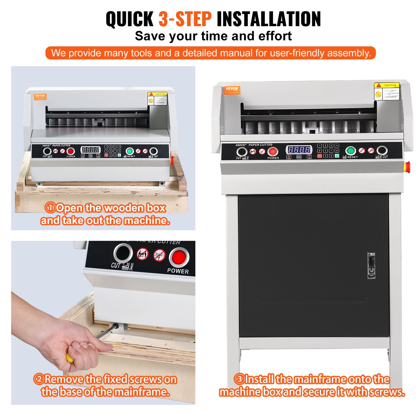 VEVOR Electric Hydraulic Paper Cutter, Heavy Duty Paper Cutter Machine, 1.57 in / 40 mm Cutting Thickness, 18 in / 457.2 mm Cutting Width, Industrial Paper Trimmer with Button Control