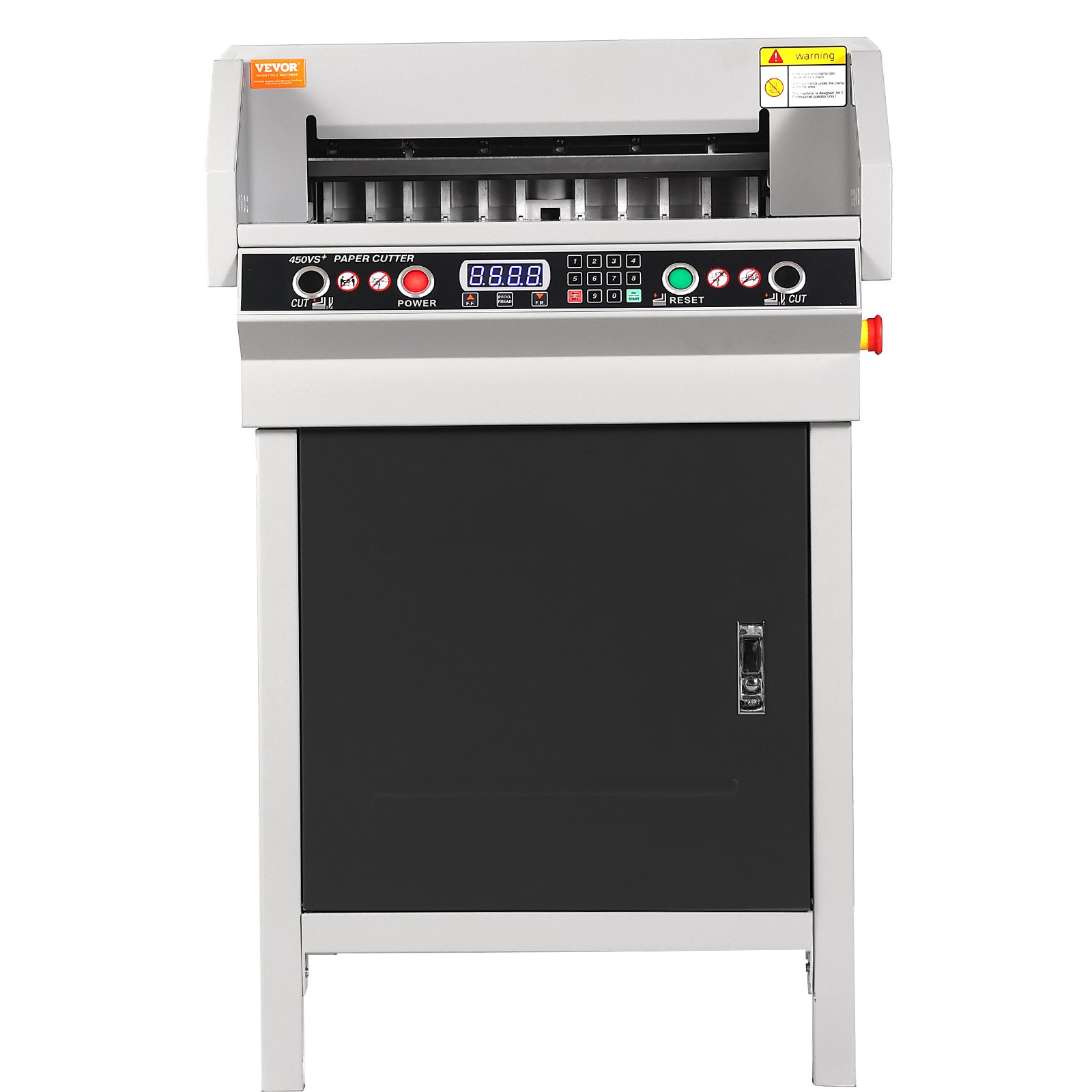 VEVOR Electric Hydraulic Paper Cutter, Heavy Duty Paper Cutter Machine, 1.57 in / 40 mm Cutting Thickness, 18 in / 457.2 mm Cutting Width, Industrial Paper Trimmer with Button Control