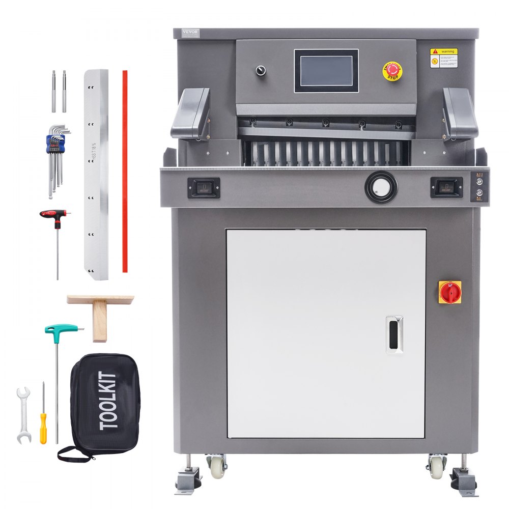 VEVOR Electric Paper Cutter, 1100W Heavy Duty Paper Cutter Machine 20.3 in / 515 mm Cutting Width, 3.1 in / 80 mm Cutting Thickness, Electric Guillotine Trimmer with Casters & 7 in Touchscreen