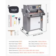 VEVOR Electric Paper Cutter, 1100W Heavy Duty Paper Cutter Machine 20.3 in / 515 mm Cutting Width, 3.1 in / 80 mm Cutting Thickness, Electric Guillotine Trimmer with Casters & 7 in Touchscreen