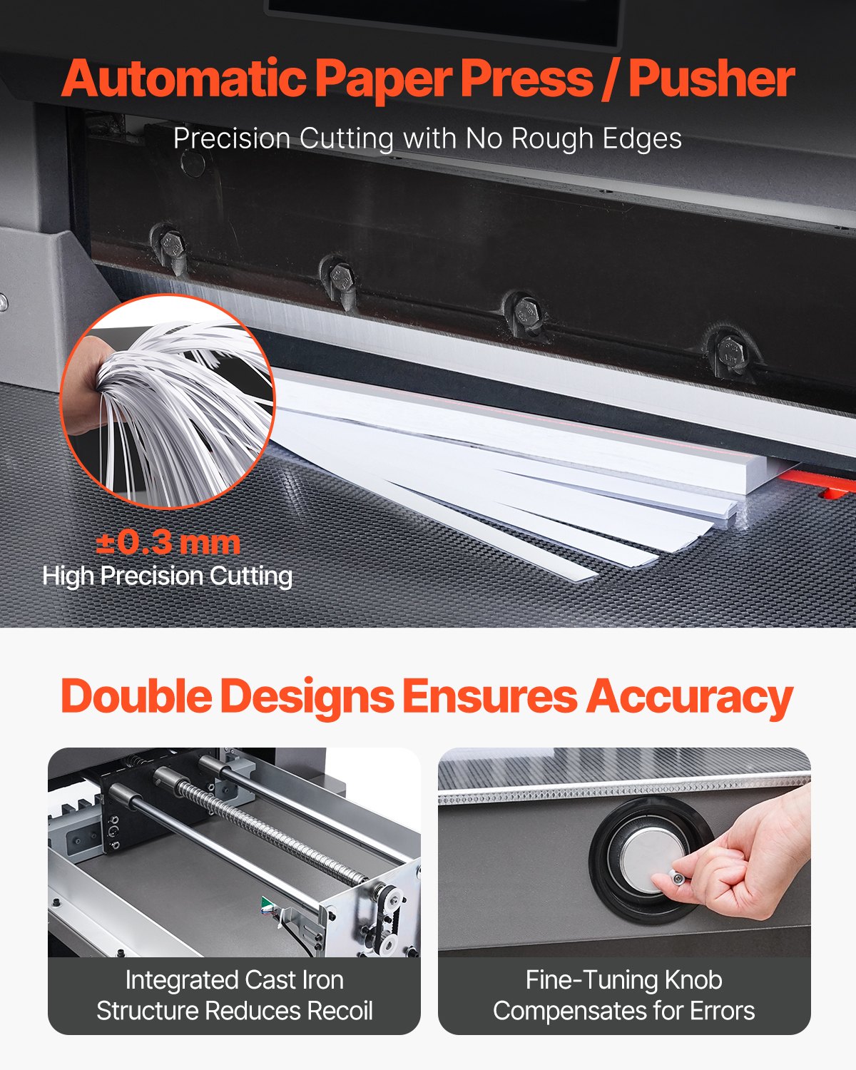 VEVOR Electric Paper Cutter, 1100W Heavy Duty Paper Cutter Machine 20.3 in / 515 mm Cutting Width, 3.1 in / 80 mm Cutting Thickness, Electric Guillotine Trimmer with Casters & 7 in Touchscreen