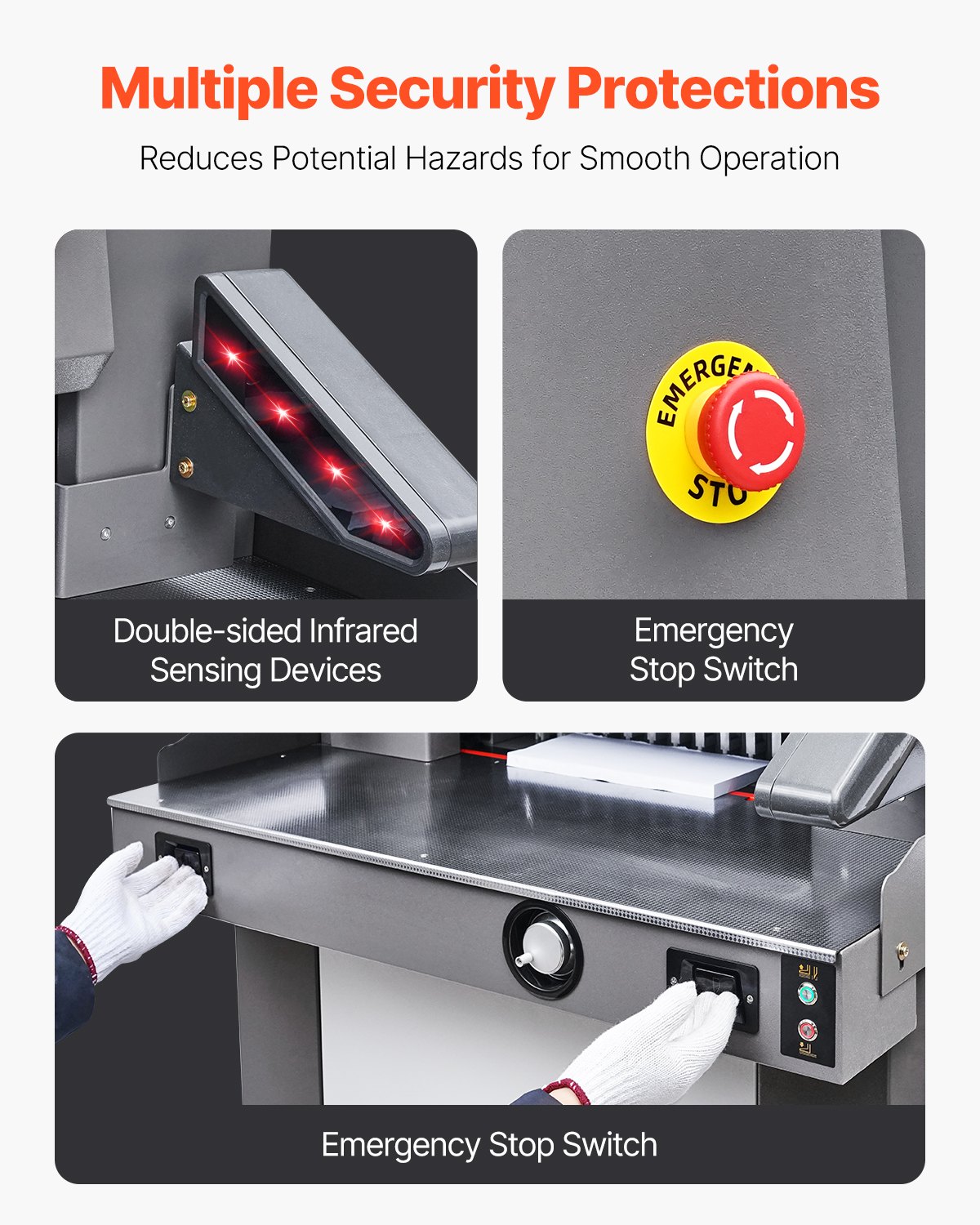 VEVOR Electric Paper Cutter, 1100W Heavy Duty Paper Cutter Machine 20.3 in / 515 mm Cutting Width, 3.1 in / 80 mm Cutting Thickness, Electric Guillotine Trimmer with Casters & 7 in Touchscreen