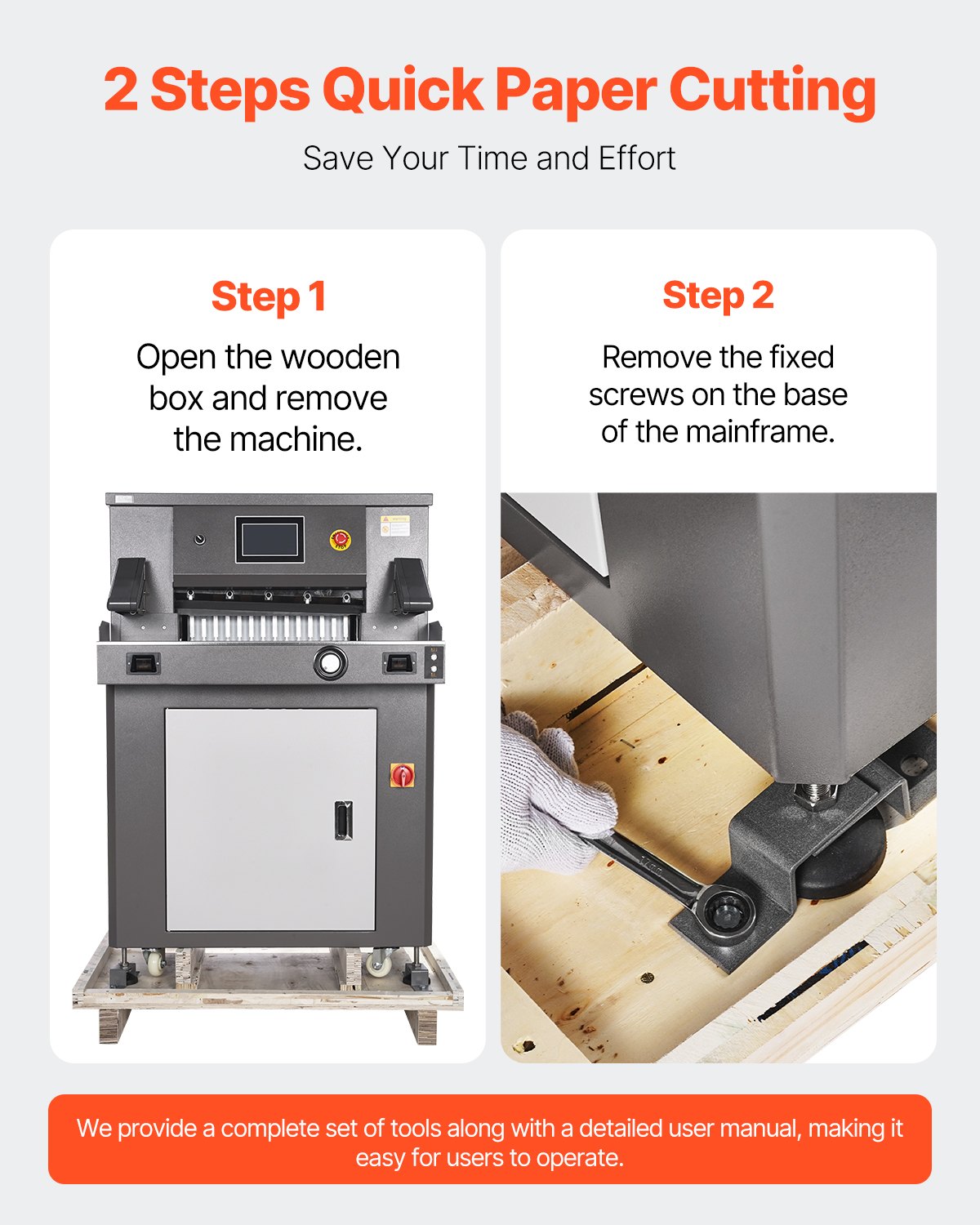 VEVOR Electric Paper Cutter, 1100W Heavy Duty Paper Cutter Machine 20.3 in / 515 mm Cutting Width, 3.1 in / 80 mm Cutting Thickness, Electric Guillotine Trimmer with Casters & 7 in Touchscreen