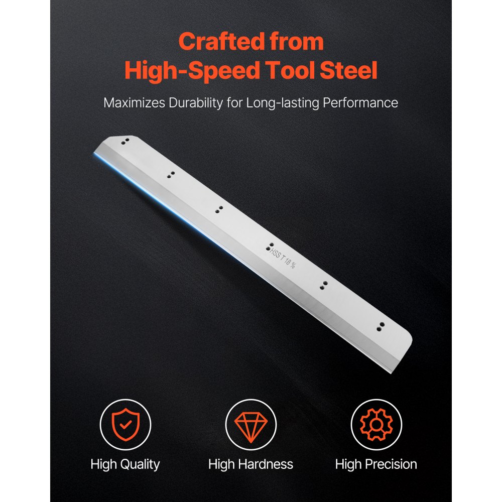 VEVOR Paper Cutter Blade, Heavy Duty Steel Blade Replacement Suitable for Professional Cutter H520TV7/E5208L, Paper Trimmer Machine Spare Blade,650 x 80 x 10 mm