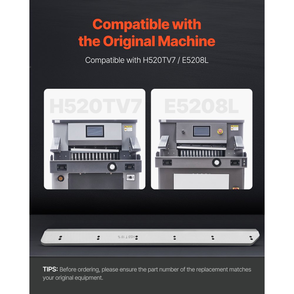 VEVOR Paper Cutter Blade, Heavy Duty Steel Blade Replacement Suitable for Professional Cutter H520TV7/E5208L, Paper Trimmer Machine Spare Blade,650 x 80 x 10 mm