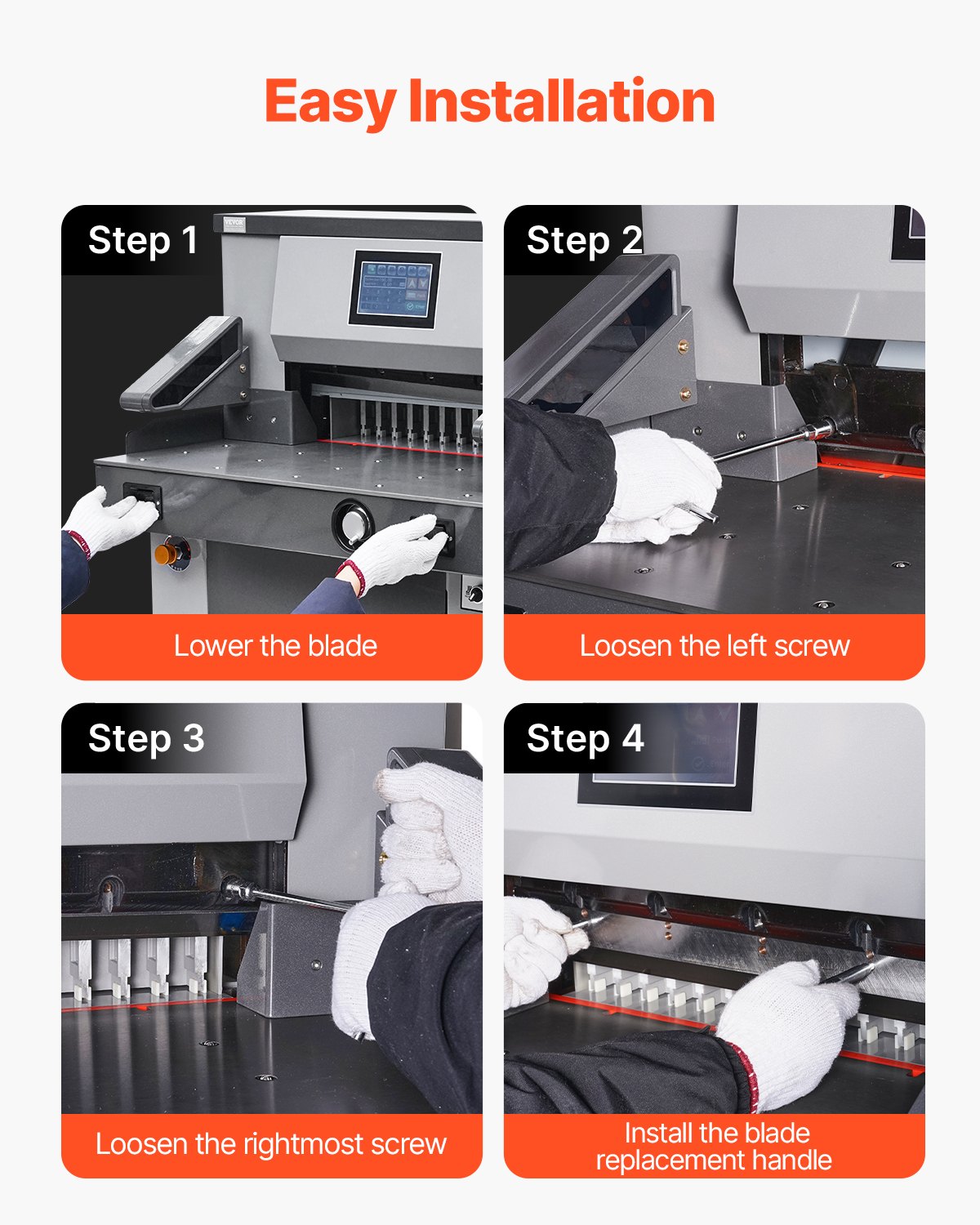 VEVOR Paper Cutter Blade, Heavy Duty Steel Blade Replacement Suitable for Professional Cutter H520TV7/E5208L, Paper Trimmer Machine Spare Blade,650 x 80 x 10 mm