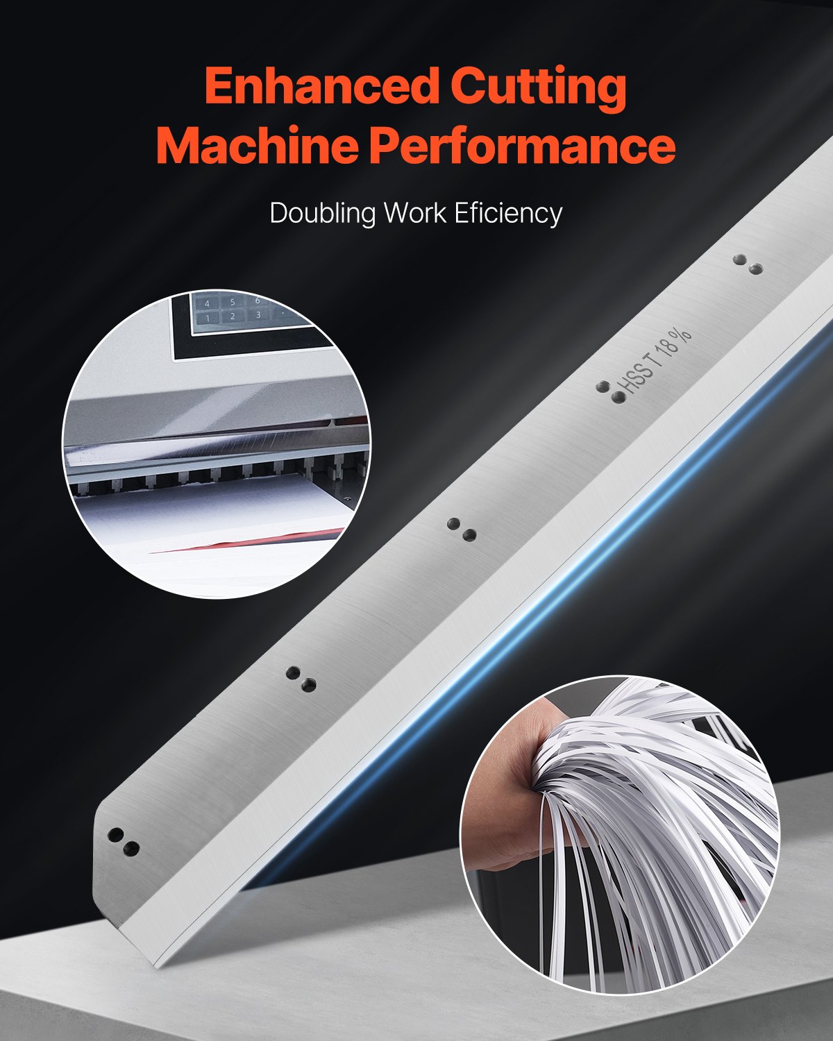 VEVOR Paper Cutter Blade, Heavy Duty Steel Blade Replacement Suitable for Professional Cutter H520TV7/E5208L, Paper Trimmer Machine Spare Blade,650 x 80 x 10 mm