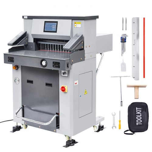 VEVOR Electric Hydraulic Paper Cutter, 2500W Heavy Duty Paper Cutter Machine 20.28" /515mm Cutting Width, 3.14"/80mm Cutting Thickness, Electric Paper Trimmer with 7" Touchscreen Numerical Control