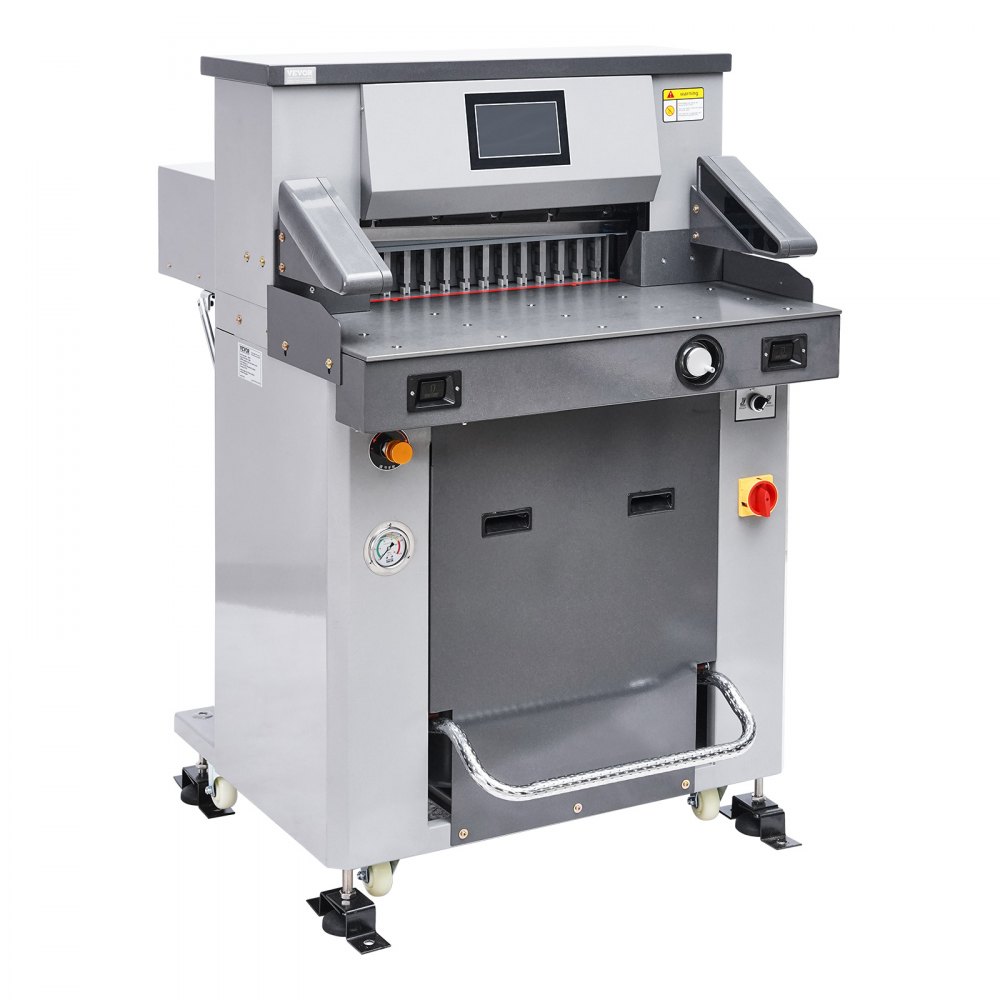 VEVOR Electric Hydraulic Paper Cutter, 2500W Heavy Duty Paper Cutter Machine 20.2 in/515 mm Cutting Width, 3.1 in/80 mm Cutting Thickness, Electric Guillotine Trimmer with Casters & Infrared Function
