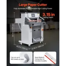 VEVOR Electric Hydraulic Paper Cutter, 2500W Heavy Duty Paper Cutter Machine 20.28" /515mm Cutting Width, 3.14"/80mm Cutting Thickness, 110V Electric Paper Trimmer with 7" Touchscreen Numerical Control