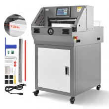 VEVOR Electric Paper Cutter, Metal Programmable Paper Cutter Machine, 17.99 inch Cutting Width, 2.28 inch Cutting Thickness, Electric Hydraulic Guillotine Trimmer with Infrared Function & Spare Blade