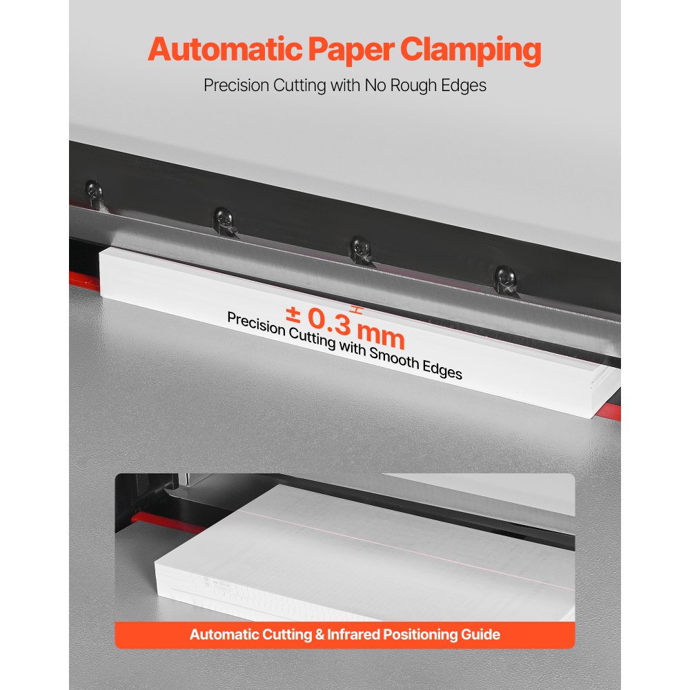 VEVOR Electric Paper Cutter, Heavy Duty Metal Paper Cutter Machine, 18.9 inch Cutting Width, 1.97 inch Cutting Thickness, Electric Hydraulic Guillotine Trimmer with Infrared Function & Spare Blade
