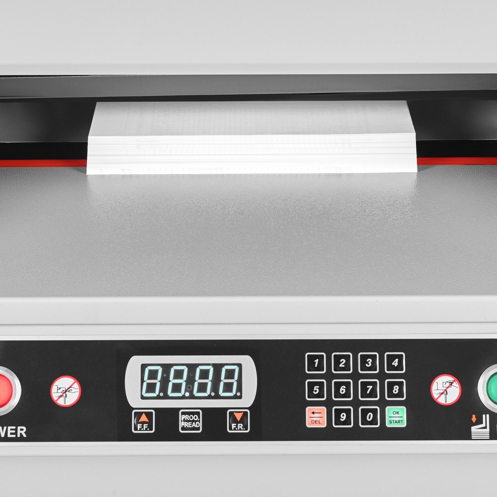 VEVOR Electric Paper Cutter, Heavy Duty Metal Paper Cutter Machine, 18.9 inch Cutting Width, 1.97 inch Cutting Thickness, Electric Hydraulic Guillotine Trimmer with Infrared Function & Spare Blade