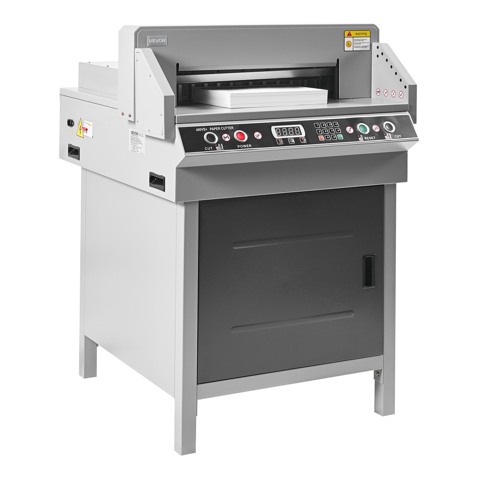 VEVOR Electric Paper Cutter, Heavy Duty Metal Paper Cutter Machine, 18.9 inch Cutting Width, 1.97 inch Cutting Thickness, Electric Hydraulic Guillotine Trimmer with Infrared Function & Spare Blade