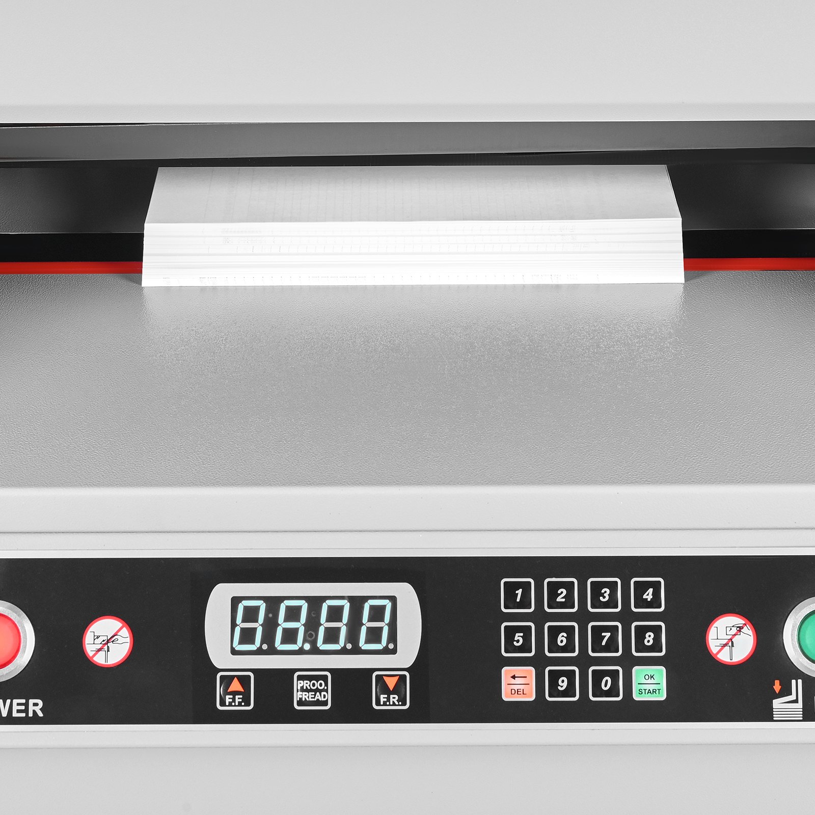 VEVOR Electric Paper Cutter, Heavy Duty Metal Paper Cutter Machine, 18.9 inch Cutting Width, 1.97 inch Cutting Thickness, Electric Hydraulic Guillotine Trimmer with Infrared Function & Spare Blade