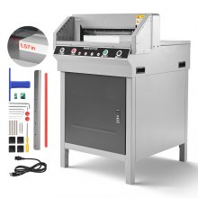 VEVOR Electric Paper Cutter, Heavy Duty Metal Paper Cutter Machine, 17.72 inch Cutting Width, 1.57 inch Cutting Thickness, Electric Guillotine Trimmer with Infrared Function and Spare Blade