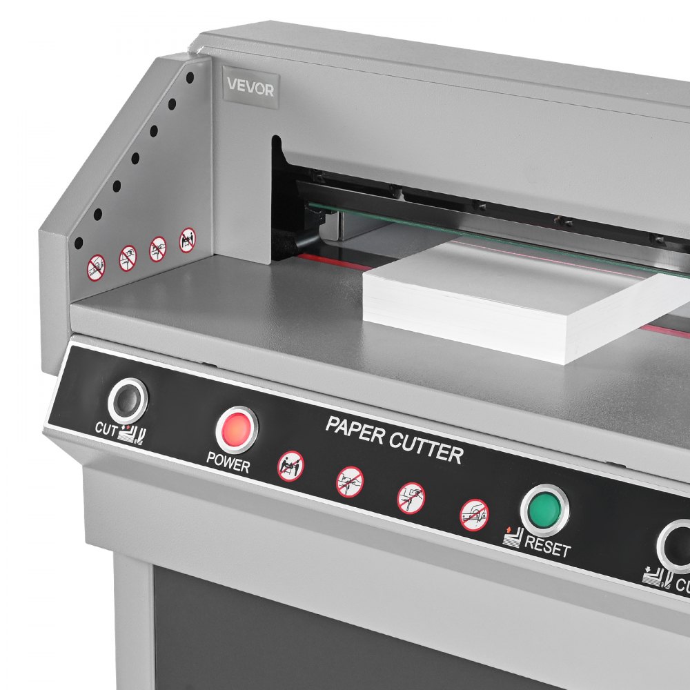 VEVOR Electric Paper Cutter, Heavy Duty Metal Paper Cutter Machine, 450 mm Cutting Width, 40 mm Cutting Thickness, Electric Guillotine Trimmer with Infrared Function and Spare Blade